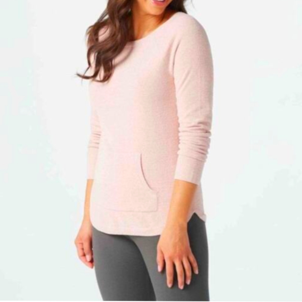 NEW Barefoot Dreams Cozychic Ultra Lite Raglan Sweater In Dusty Rose